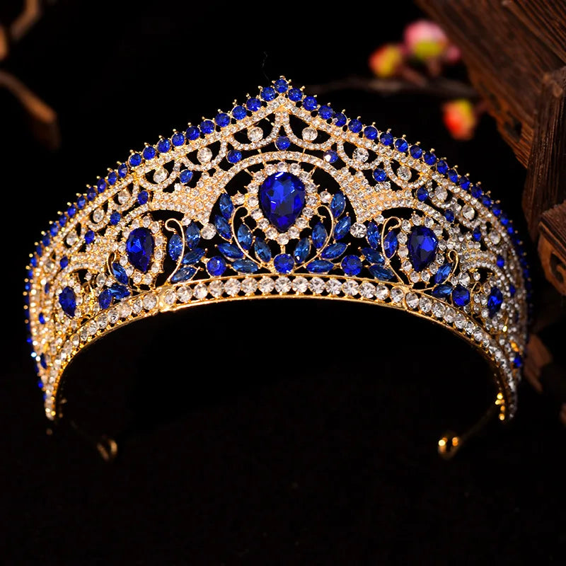 Wedding Crown Gold Silver Color Rhinestone Crystal Diadem Queen Crown Princess Tiaras Bridal Hair Jewelry Party Hair Accessories - EUFASHIONBAGS