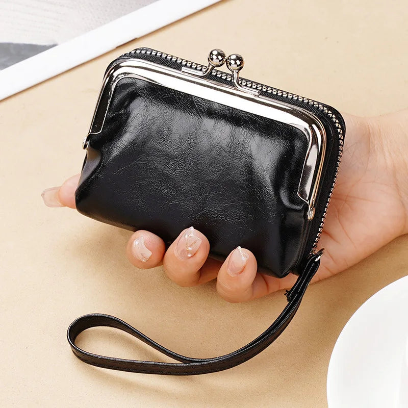 Vintage Women's Wallets Portable Mini Card Holders Coin Small Change Storage Bag Women Zipper Money Clip Girls Handbag