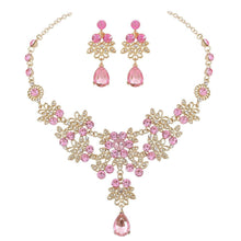 Carica l&#39;immagine nel visualizzatore di Gallery, Fashion Crystal Water Drop Bridal Jewelry Sets Rhinestone Chokers Necklace Earrings Set bj22 - www.eufashionbags.com