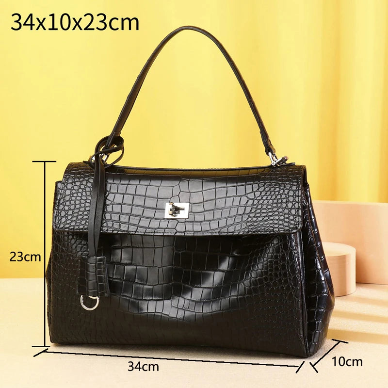 New Shoulder Women's Bags fashion luxury Genuine Leather handbags High-Quality Real Cowhide Bags