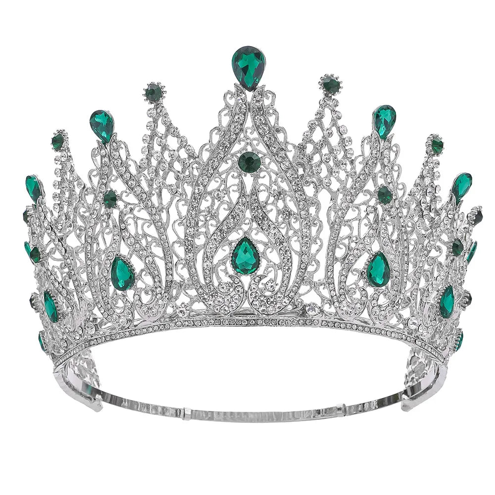 Luxury High Royal Queen Miss Universe Adjustable Wedding Crown for Women Crystal Banquet Tiaras Costume Hair Jewelry Accessories - EUFASHIONBAGS