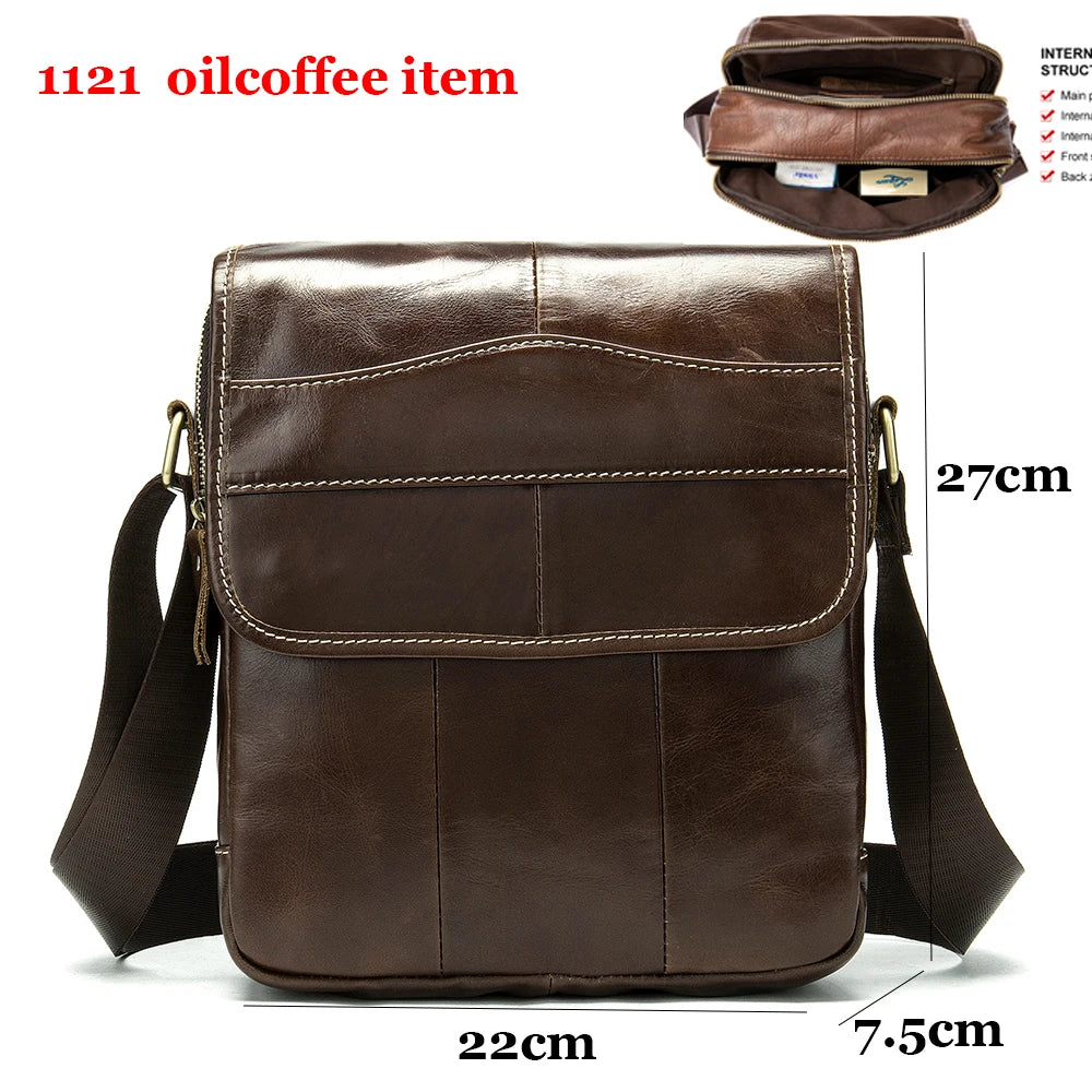 Designer Men's Shoulder Bag Husband Gift Messenger Bag Men Genuine Leather Cover Crossbody Bags for Men Leather Flap - EUFASHIONBAGS