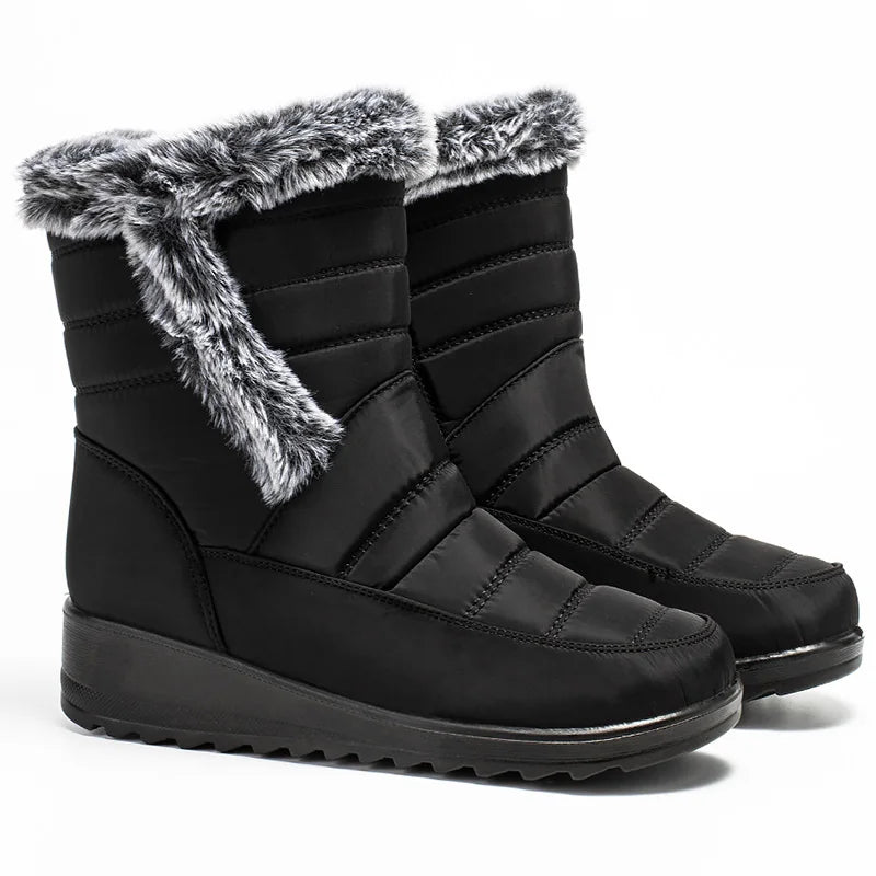 Women's Winter Boots Fur Winter Shoes For Women New Snow Boots Wedge Heels Ankle Botas Mujer Waterproof Winter Footwear