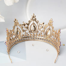 Cargar imagen en el visor de la galería, Luxury High Quality Royal Queen Purple Crystal Wedding Crown for Women Rhinestone Banquet Tiara Costume Hair Jewelry Accessories