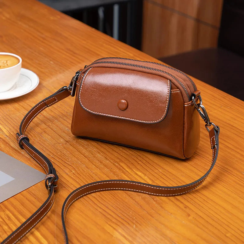 Women Shoulder Bag New Fashion Solid Color Mini Women's Handbag PU Leather Simple Retro Style Female Crossbody Bags