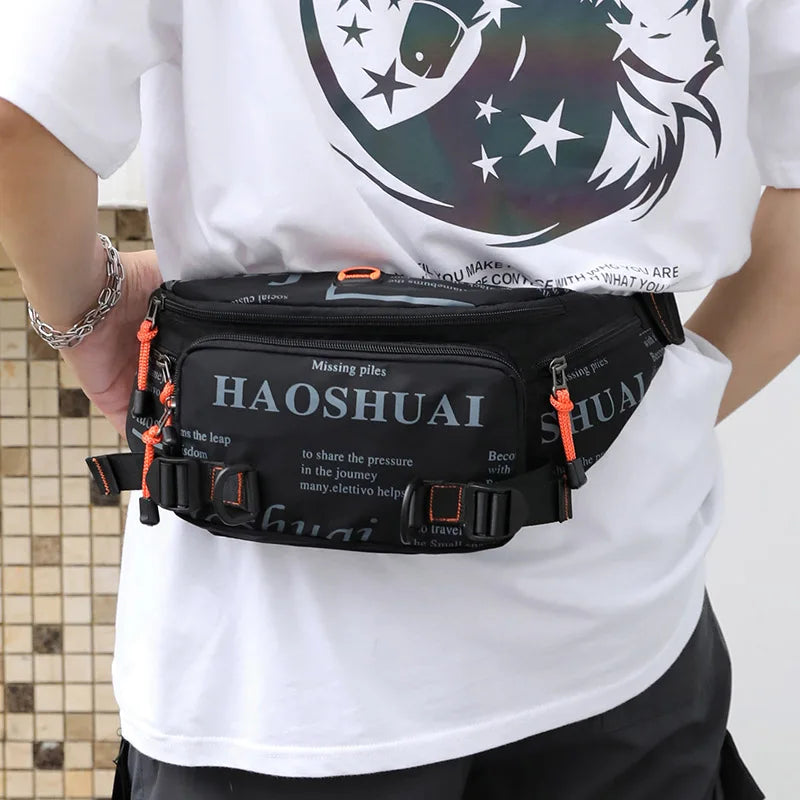 Fashion Letter Waist Bags For Men Casual Nylon Waist Packs Hot Sale Unisex Belt Bag Fanny Pack Travel Storage Chest Bags Leg Bag - EUFASHIONBAGS