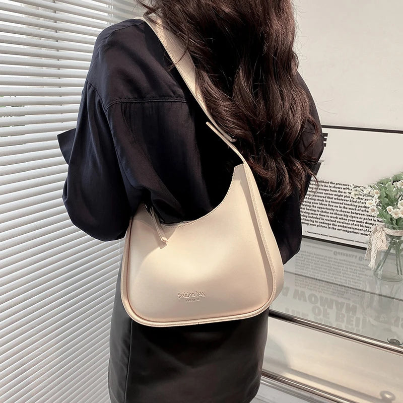 Small Designer Women's Black Bag Simple Retro Crossbody Bags Luxury Pu Leather Female Handbags Pure Color Bucket Shoulder Bag - EUFASHIONBAGS