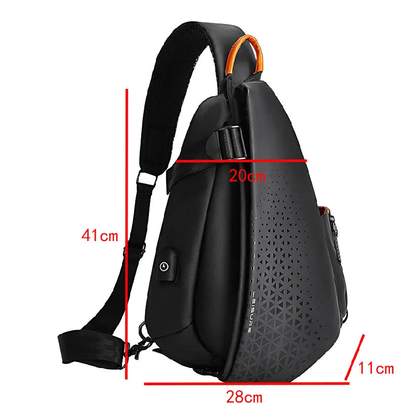 Fashion Business Men's Crossbody Bags High Quality Waterproof Nylon Chest Packs Casual Travel Large Capacity Shoulder Bag Male - EUFASHIONBAGS