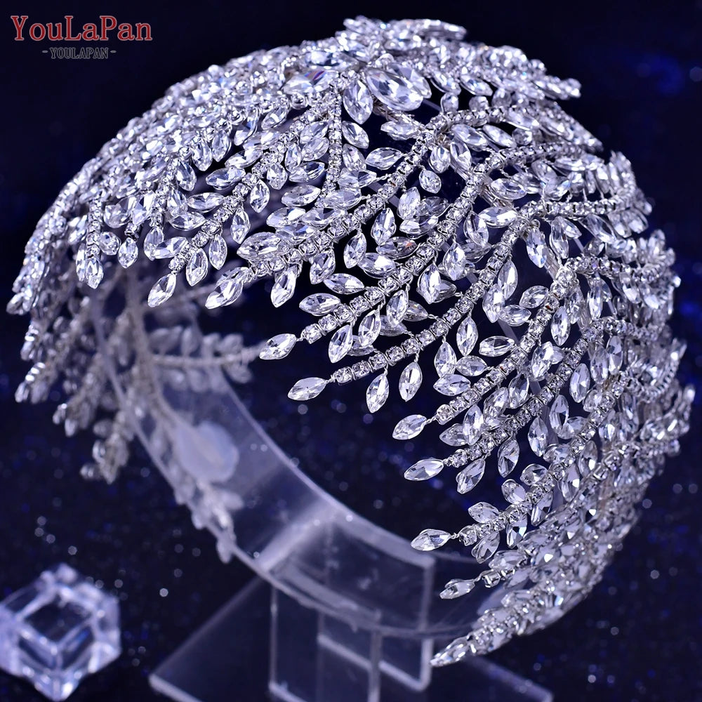 Wedding Tiara Crystal Bridal Headband Women Hair Crown Bridal Hair Accessories Bride Headpieces for Party Banquet - EUFASHIONBAGS