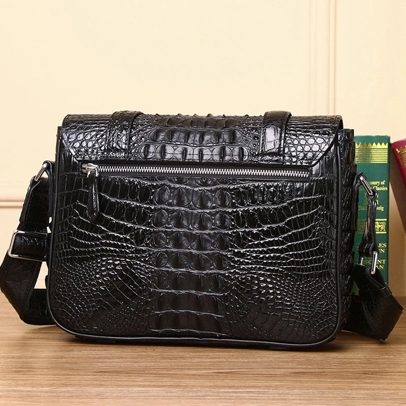 Genuine Leather Alligator Handbag Large Capacity Men's Briefcase Business Computer Bag Fashion Men's Bag - EUFASHIONBAGS