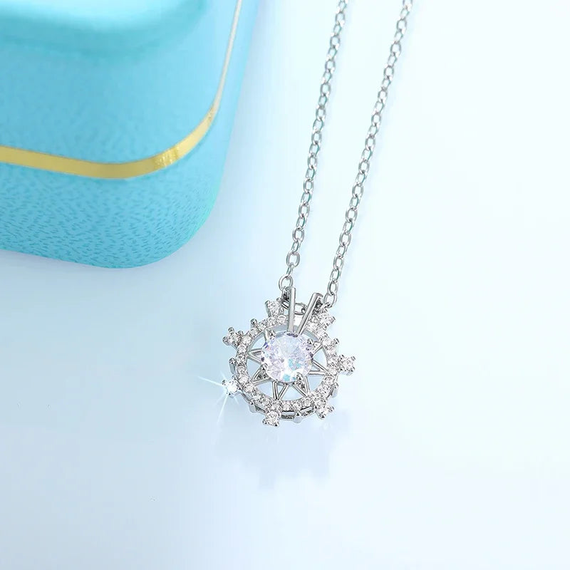 Polygonal Star Design Pendant Necklace for Women Gorgeous Engagement Party Jewelry Charms Wedding Accessories - EUFASHIONBAGS