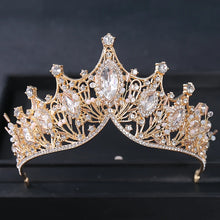 Load image into Gallery viewer, Gold Color Luxury Crystal Wedding Tiaras And Crowns Party Rhinestone Prom Bridal Diadem Crown Tiara For Women Bride Hair Jewelry