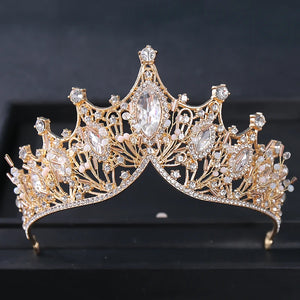 Gold Color Luxury Crystal Wedding Tiaras And Crowns Party Rhinestone Prom Bridal Diadem Crown Tiara For Women Bride Hair Jewelry