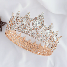 Cargar imagen en el visor de la galería, Baroque Rhinestone Tiara Crowns Bridal Crystal Diadem For Women Pageant Prom Headpiece Wedding Bride Hair Jewelry Accessories