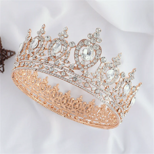 Baroque Rhinestone Tiara Crowns Bridal Crystal Diadem For Women Pageant Prom Headpiece Wedding Bride Hair Jewelry Accessories