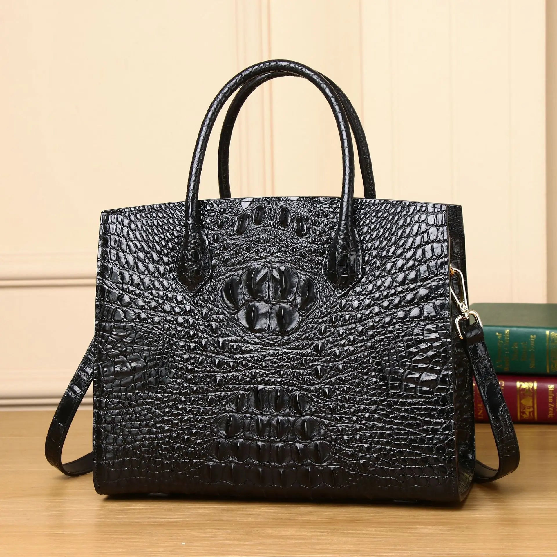 Luxury designer New Women's bag women's leather bag real leather handbag real Crocodile skin tote bag shoulder - EUFASHIONBAGS