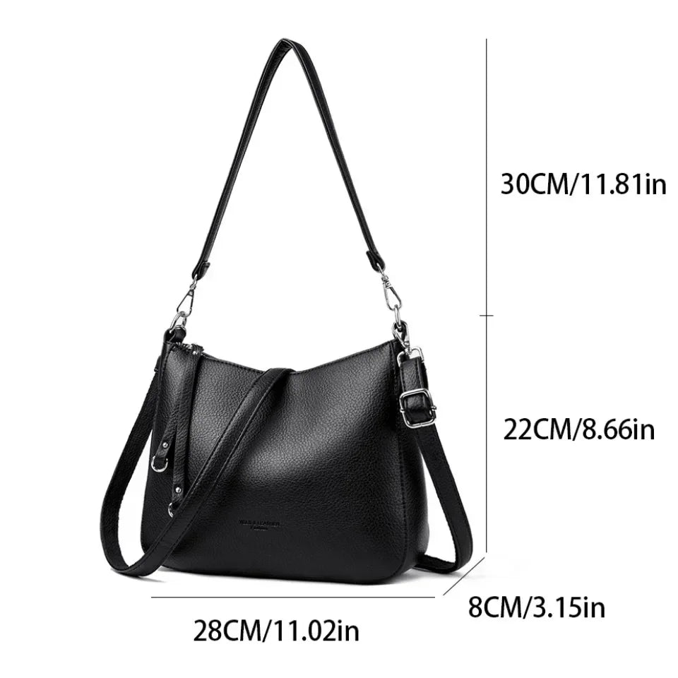 Genuine Brand Women's Soft Leather Shoulder Bags Luxury Designer Crossbody Bags Casual Tote Bag Messenger Commuting Sac