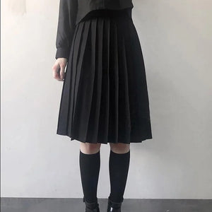 Pleated Skirts Women S-5XL Vintage Young basic Leisure Korean All-match Spring High Waist