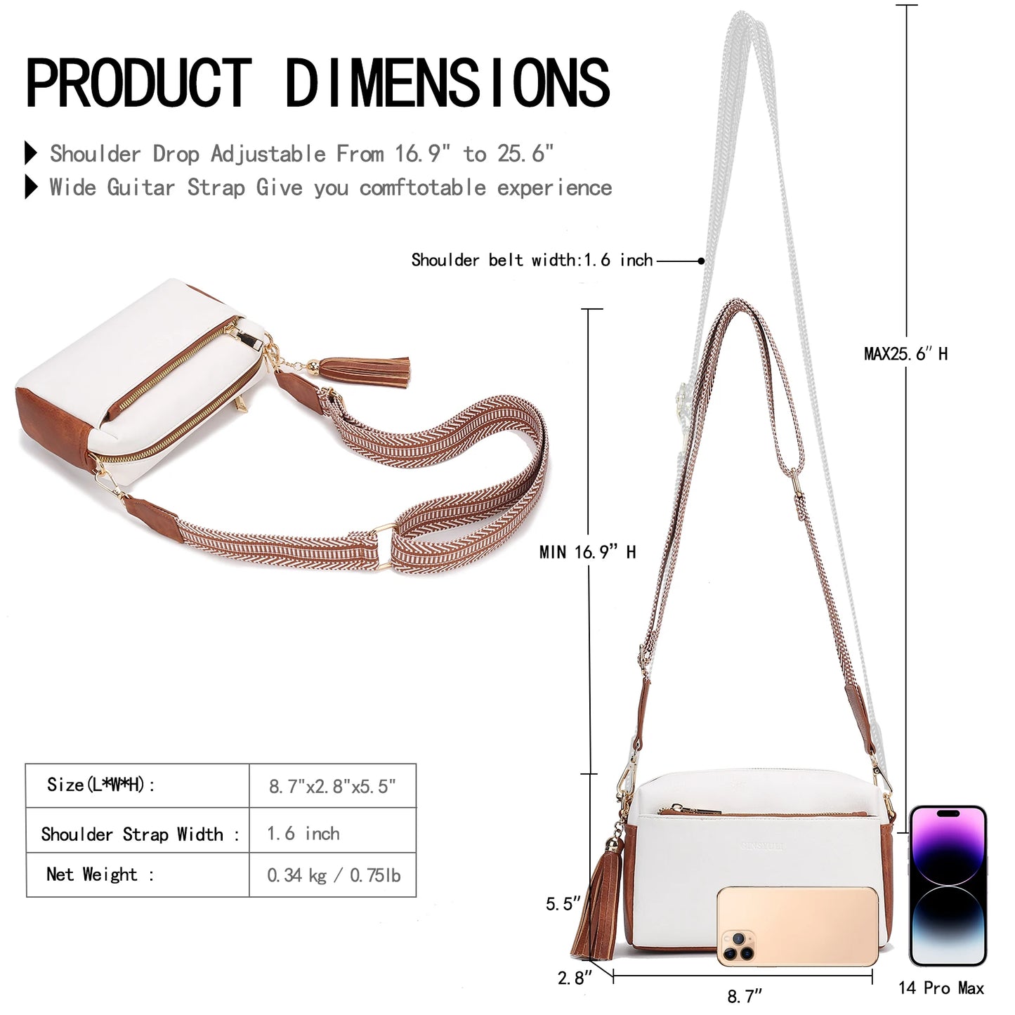 Fashion square bag, women's crossbody bag, large capacity shoulder bag with adjustable shoulder straps bolsos de mujer ﻿