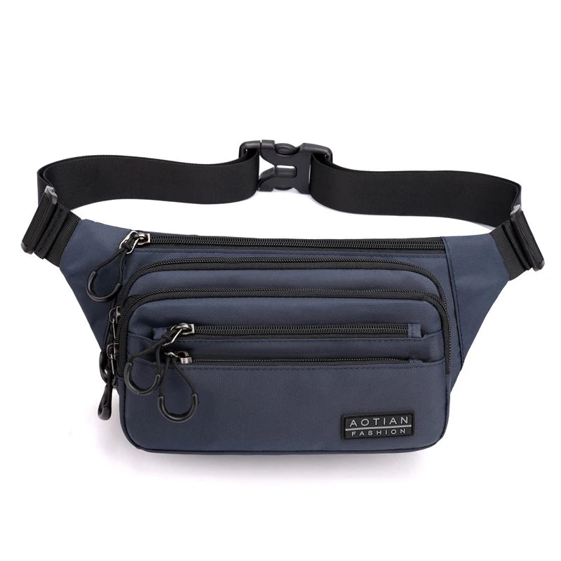 Nylon Waterproof Men's Waist Packs New Boy Outdoor Travel Waist Bag Unisex Chest Bag Storage Pocket Male - EUFASHIONBAGS