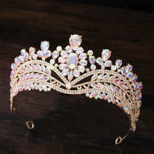 Cargar imagen en el visor de la galería, Baroque Pageant Crown Royal Queen Tiaras and Crowns AB Color Crystal Diadem Headwear Bridal Wedding Crown Hair Jewelry Headdress