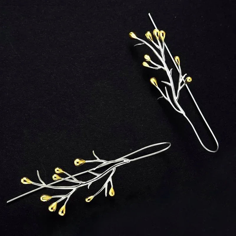 Branch Design Hook Earrings for Women Romantic Dangle Earrings Wedding Party New Fashion Female Jewelry Gift - EUFASHIONBAGS