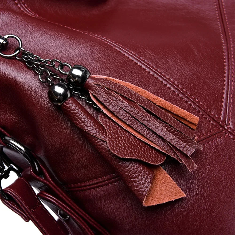 Soft Leather Tassel Luxury Handbags Women Bags Designer Handbags High Quality Ladies Crossbody Hand Tote Bags For Women