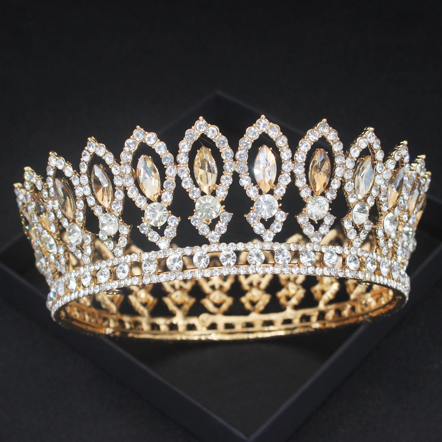 Luxury Crystal Tiaras and Crowns Queen Bride Diadem Wedding Bridal Headpiece For Women Hair Jewelry Accessories - EUFASHIONBAGS