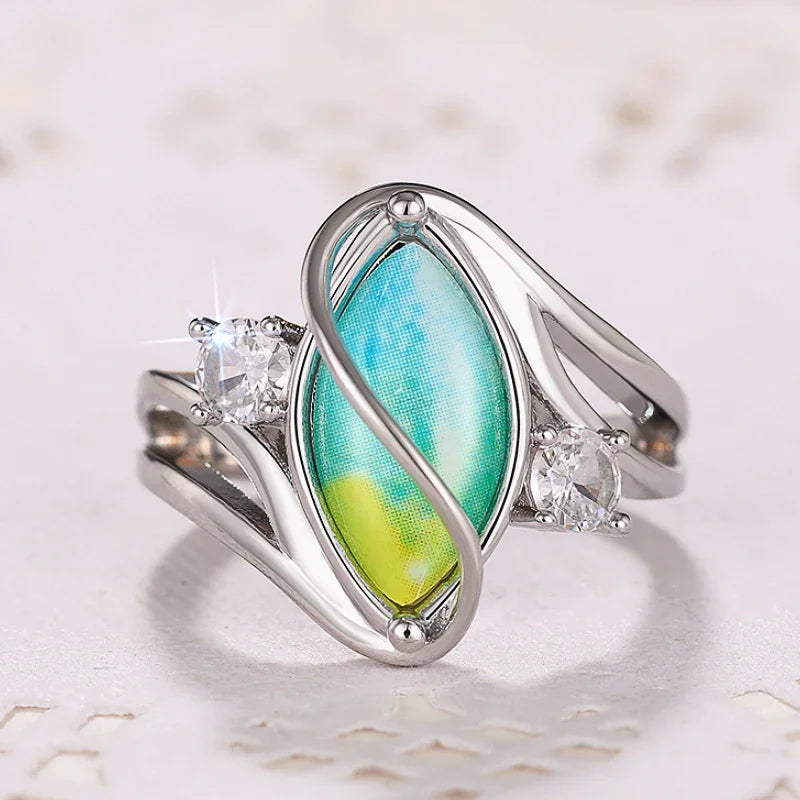 Irregular Pattern Marquise Rings Women Bohemia Style Female Accessories Fancy Birthday Gift Party Luxury Boho Jewelry - EUFASHIONBAGS