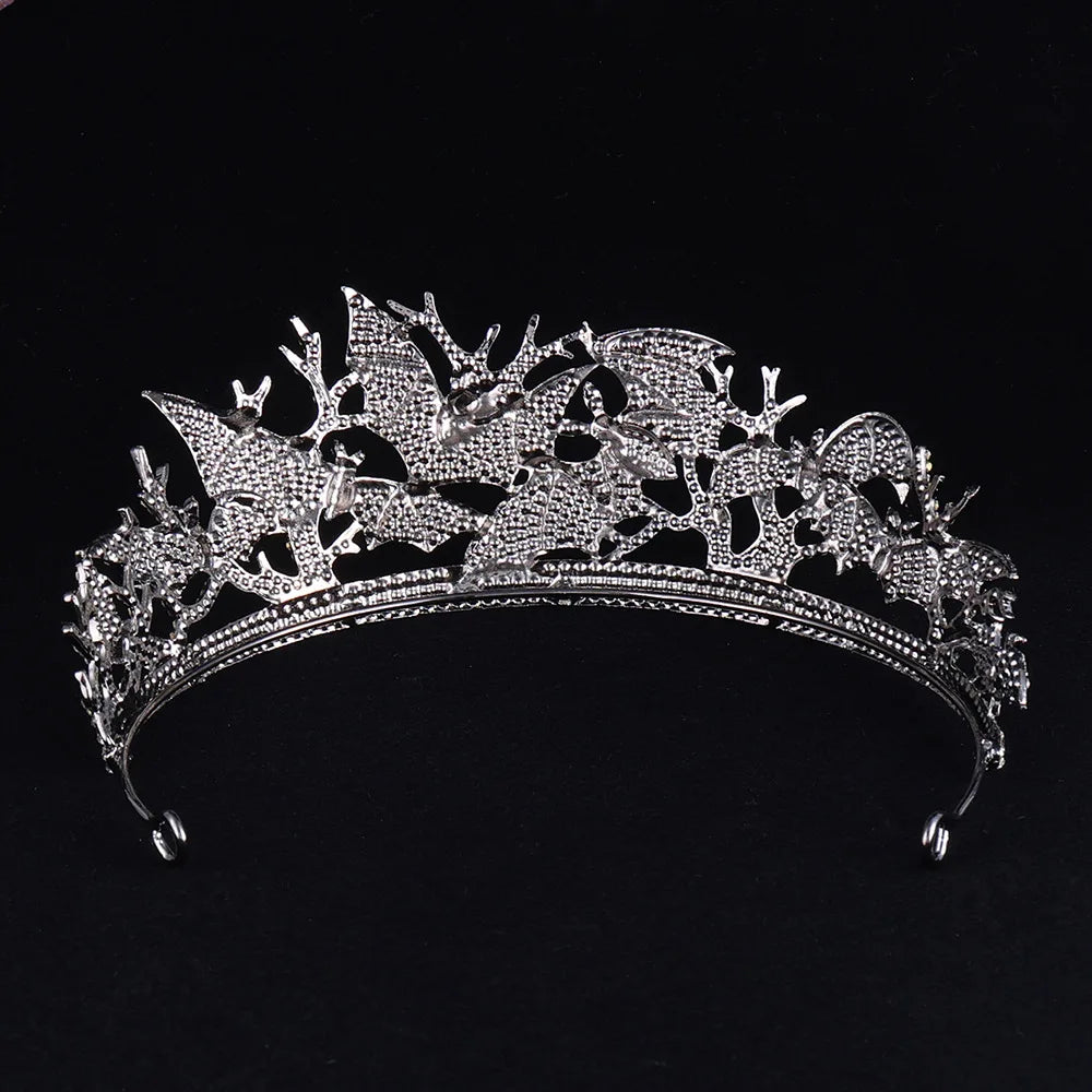 Halloween Bat Vampire Crowns Full Rhinestone Handmade Hairband Headdress for Women Fashion Queen Crown Headpieces Party Jewelry - EUFASHIONBAGS