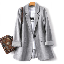 Carica l&#39;immagine nel visualizzatore di Gallery, Fashion Business Plaid Suits Women Work Office Ladies Long Sleeve Spring Casual Blazer 2022 New Jackets for Women Coats