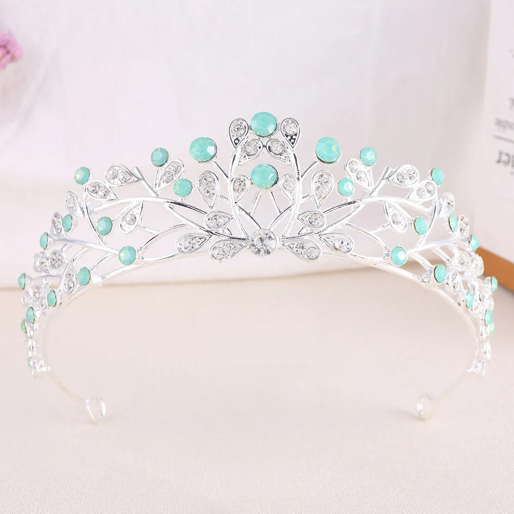 Classic Baroque AB Color Crystal Crown for Women Elegant Delicate Alloy Tiara Hair Band Banquet Party Princess Headdress Jewelry - EUFASHIONBAGS