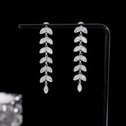 Sparkling Long Earrings for Women Full Shiny Cubic Zircon Attractive Wedding Party Jewelry Swanking Chic Ear Accessories