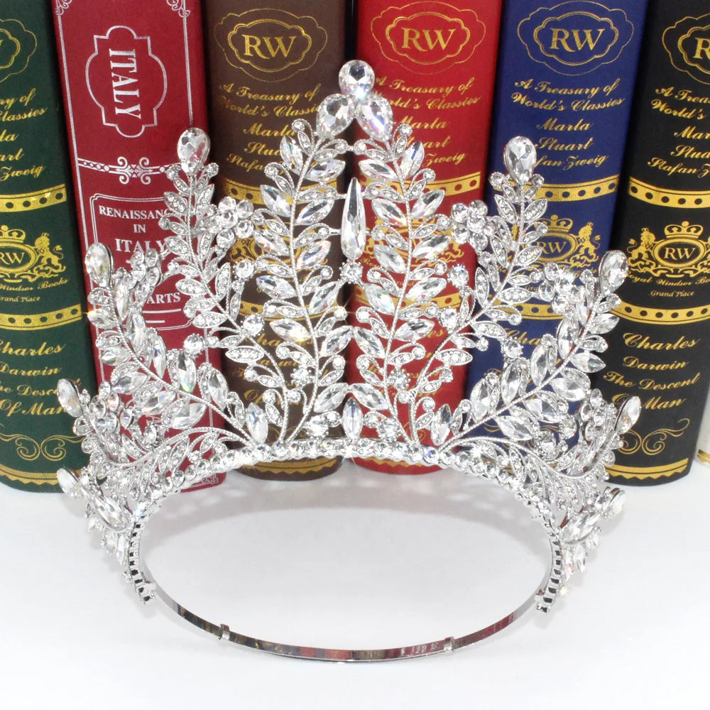 Luxury Miss Universe Paraguay Angola Wedding Crown for Women Big Rhinestone Banquet Tiara Party Costume Hair Jewelry Accessories - EUFASHIONBAGS