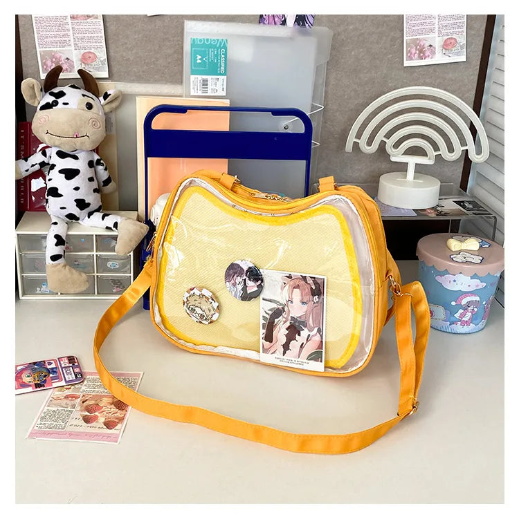 Kawaii Women Ita Bags Aesthetic New Designer Cat Shaped Crossbody Shoulder Bolsa Y2K Harajuku Lolita DIY Badge Bolso Mujer