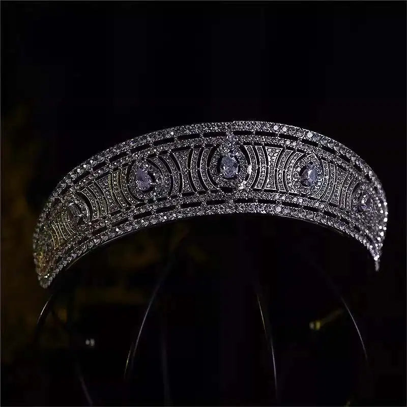 Luxury Floral Crystal Wedding Crowns Cubic Zirconia Tiaras Handmade CZ Bridal Headdress Diadems Birthday Party Hair Accessories - EUFASHIONBAGS