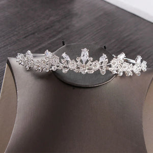 Luxury Cubic Zircon Leaves Bridal Jewelry Set Wedding Jewelry Set Rhinestone Diadem Tiaras Crown Choker Necklace Earrings Bijoux