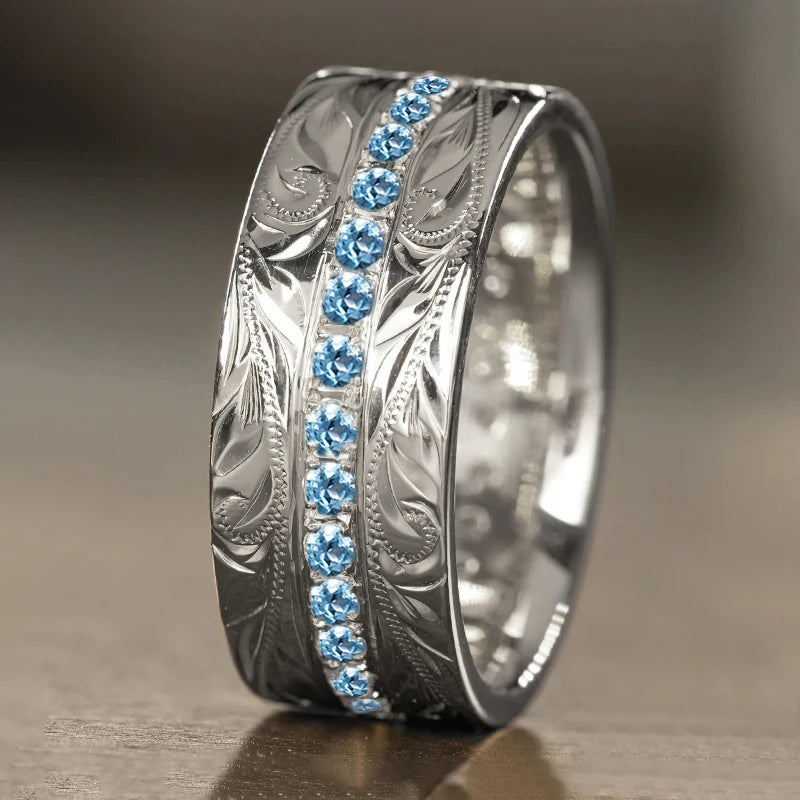 Aesthetic Carved Pattern Wedding Band Women Rings Silver Color/Gold Color Luxury Trendy Female Rings for Party Jewelry