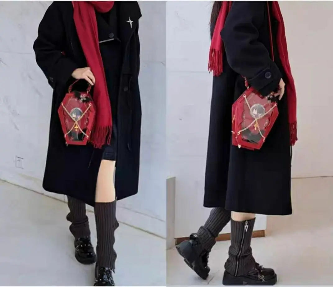 Y2K Messenger Bag Women Gothic Japanese Handle Chain Transparent Handbag Vintage Mini Backpack Aesthetic - EUFASHIONBAGS