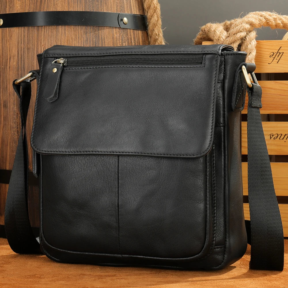 Men Shoulder Bag High Quality Male Bag Cowhide Leather Crossbody Bags Capacity Men Messenger Tote Bags - EUFASHIONBAGS