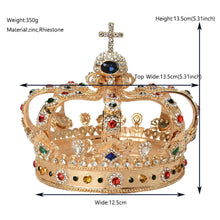 Cargar imagen en el visor de la galería, Royal Crystal Tiaras and Crowns Queen King Headpiece For Men Women Diadem Hair Ornaments Pageant Pom Hair Jewelry Accessories