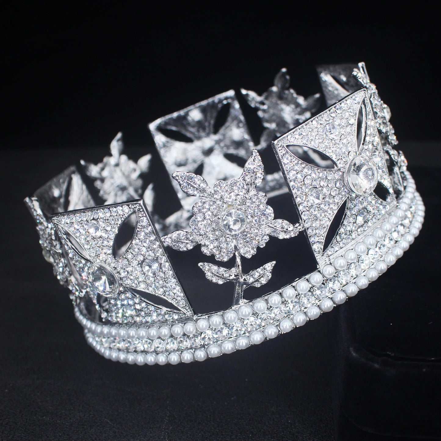 Royal Full Rhinestone Queen King Tiaras and Crowns Pageant Prom Diadem For Women/Girls Wedding Bridal Head Jewelry Accessories - EUFASHIONBAGS