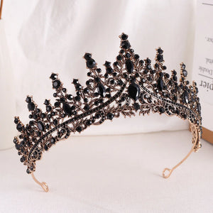 Baroque Luxury Black Crystal Bridal Tiaras Queen Crown For Women Girl Headpiece Wedding Diadem Princess Party Hair Dress Jewelry