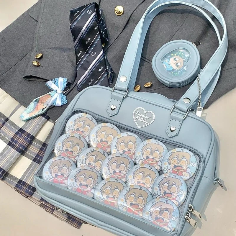 Kawaii Candy Color Ita Bags Female Fashion JK Lolita PU Women Bag Trend Crossbody Shoulder Bolso Mujer with Coin Purse