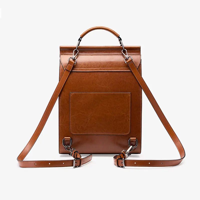 Genuine Leather Women Backpack Vintage College Style Student Back to School Bag Cowhide Women's Bag Girl's Computer Backpacks