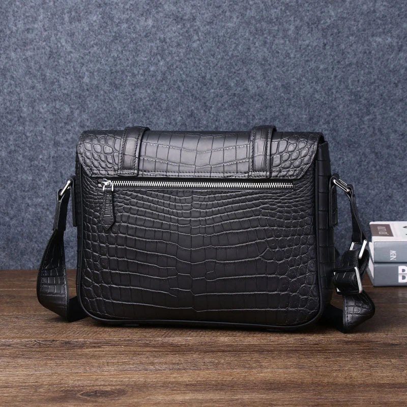 Genuine Leather Alligator Handbag Large Capacity Men's Briefcase Business Computer Bag Fashion Men's Bag - EUFASHIONBAGS