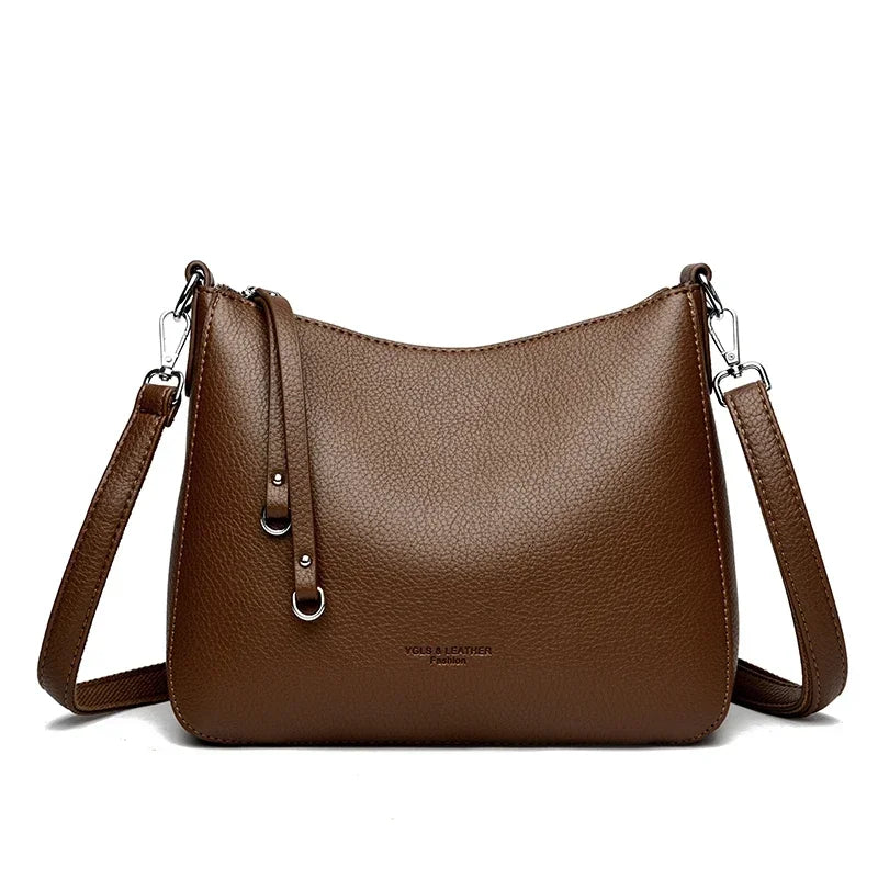 Genuine Brand Women's Soft Leather Shoulder Bags Luxury Designer Crossbody Bags Casual Tote Bag Messenger Commuting Sac