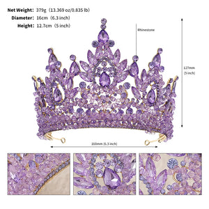 Luxury Crystal Tiaras And Crown Rhinestone Big Diadem For Women Party Pageant Bridal Wedding Hair Accessories Jewelry Crown Gift