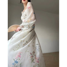 Charger l&#39;image dans la galerie, 2023 Summer Korean Style Floral Evening Party Dresses Chiffon Long Sleeve Beach Midi Fairy Dress Vestidos De Ocasion Formales