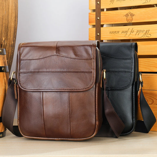 Designer Men's Shoulder Bag Husband Gift Messenger Bag Men Genuine Leather Cover Crossbody Bags for Men Leather Flap - EUFASHIONBAGS